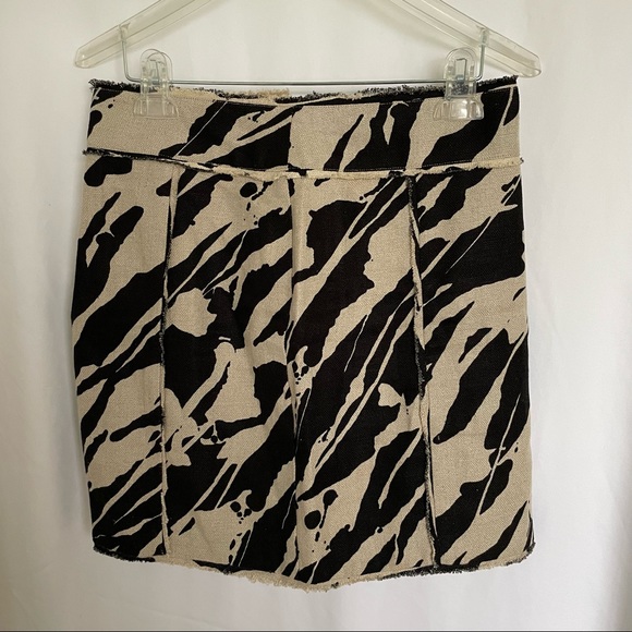 MICHAEL Michael Kors Linen Zebra Print Skirt sz 2 - Picture 2 of 8